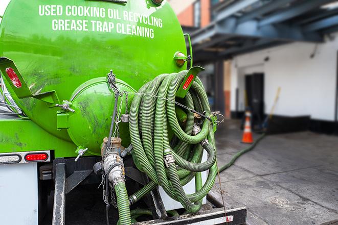 a grease trap pumping truck at a restaurant in El Dorado Hills